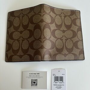 COACH Passport Case In Signature Canvas QB/Tan, QB/Tan, Passport Case